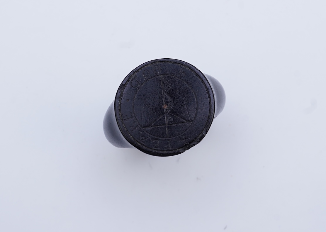 A very rare jet devotional ring, England, possibly 16th/17th century